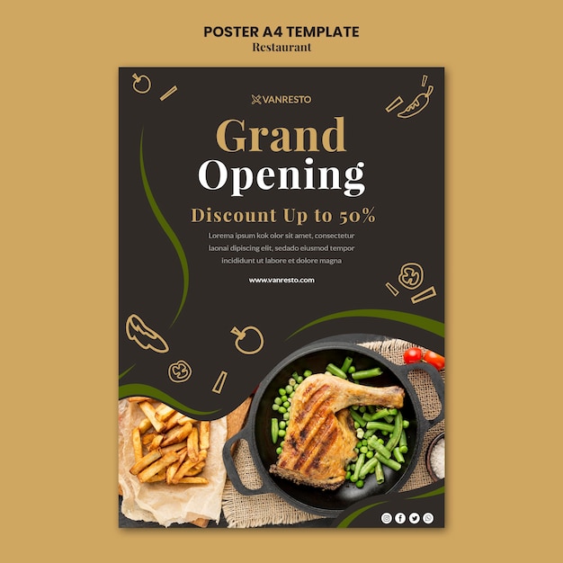 Gratis PSD restaurant advertentie poster sjabloon