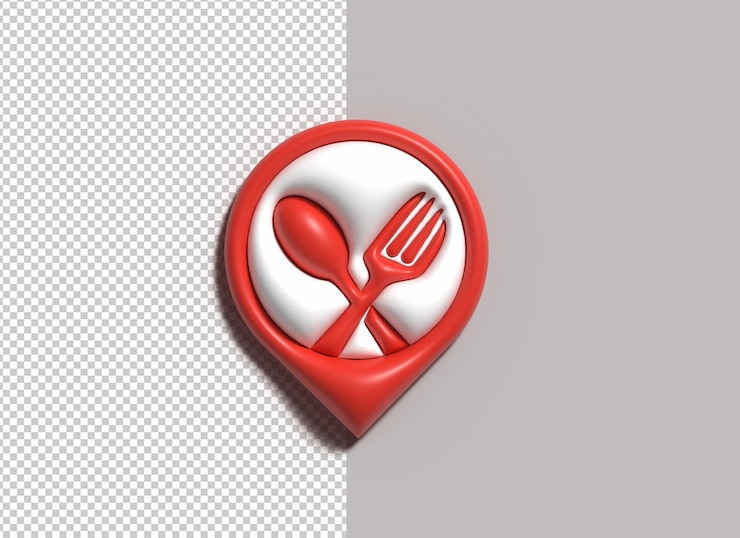 PSD Gratis restaurant application icons logo 3d illustration design