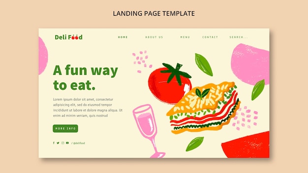 Gratis PSD restaurant bestemmingspagina sjabloon