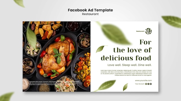 Gratis PSD restaurant facebook advertentie sjabloonontwerp