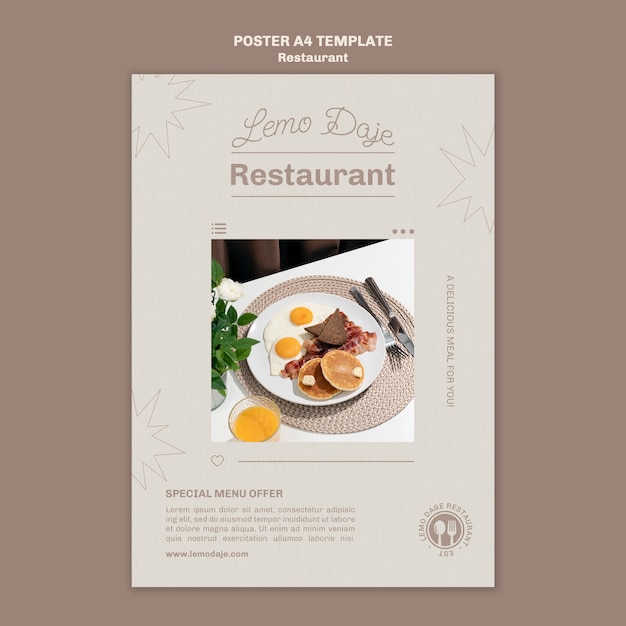 Gratis PSD restaurant flyer sjabloonontwerp