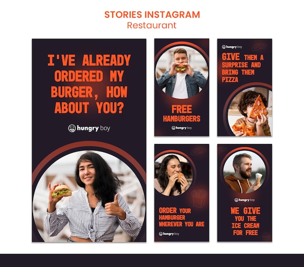 Restaurant instagram verhalen sjabloonontwerp