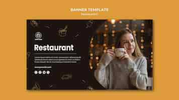 Gratis PSD restaurant sjabloon voor spandoek