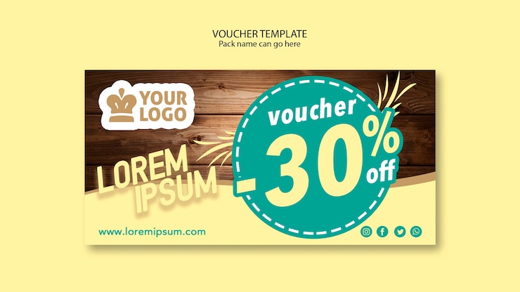 Gratis PSD restaurant voucher sjabloon met verkoop