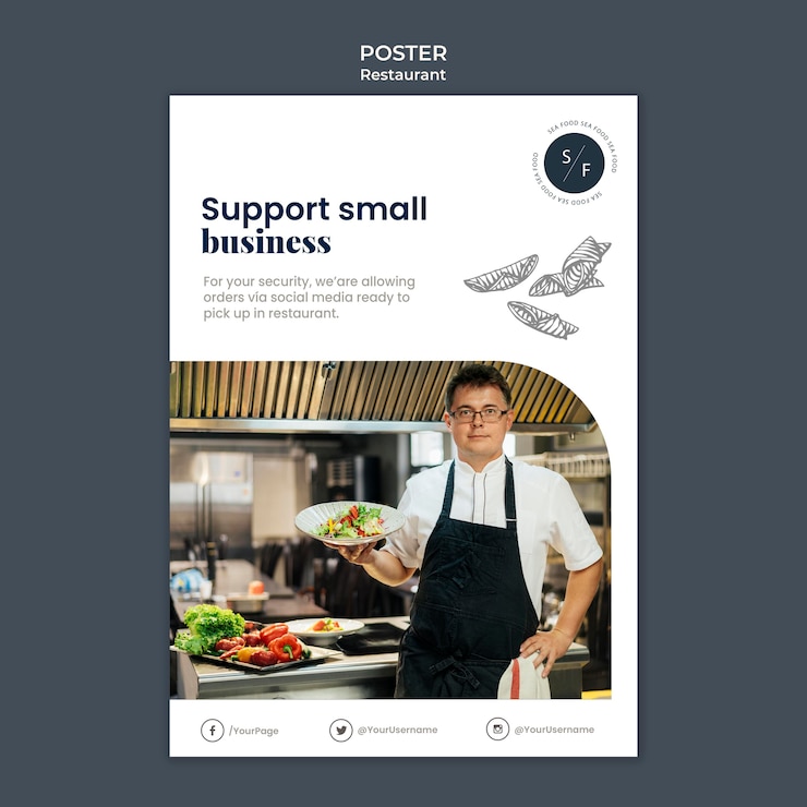 Gratis PSD restaurant zakelijke poster