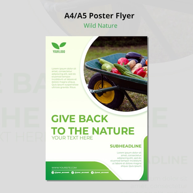 Restituire al modello di poster ambientale della natura