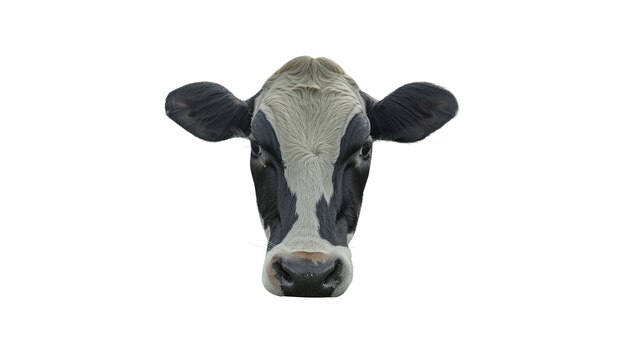 Retrato de la cabeza de la vaca aislada