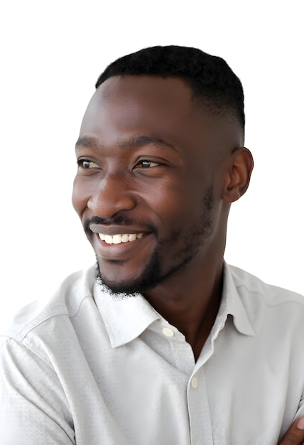 Retrato de un hombre negro de mediana edad aislado