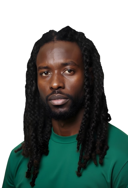 Retrato de un hombre negro de mediana edad aislado