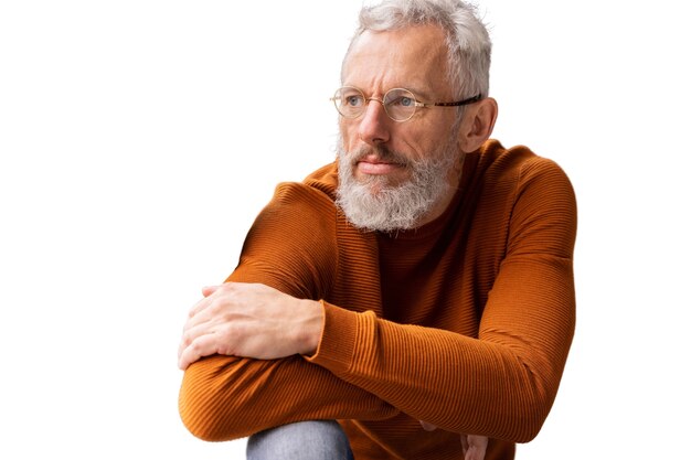 Retrato de hombre senior sonriendo