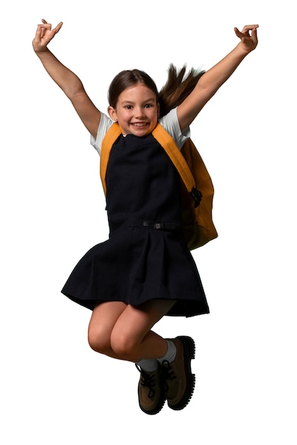 Retrato de una joven escolar en uniforme