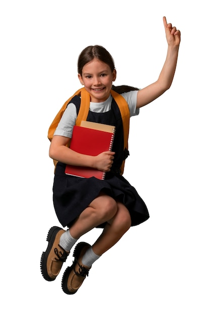 Retrato de una joven escolar en uniforme