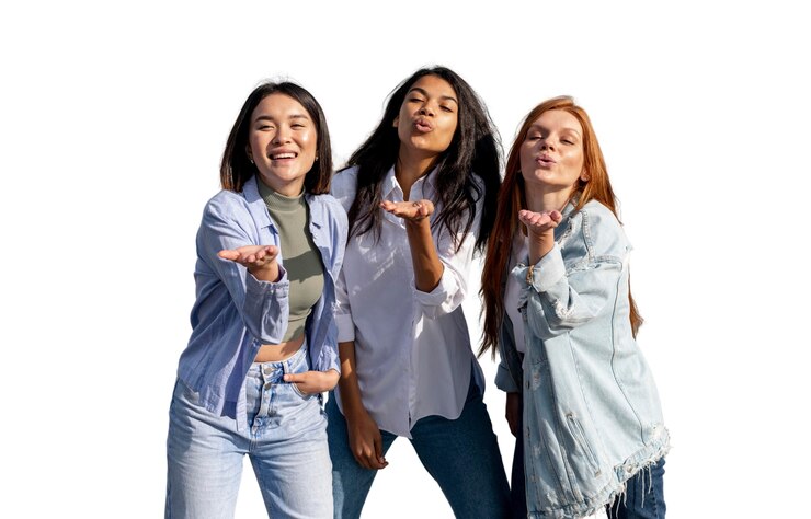 PSD gratuito retrato, de, jóvenes, niñas adolescentes