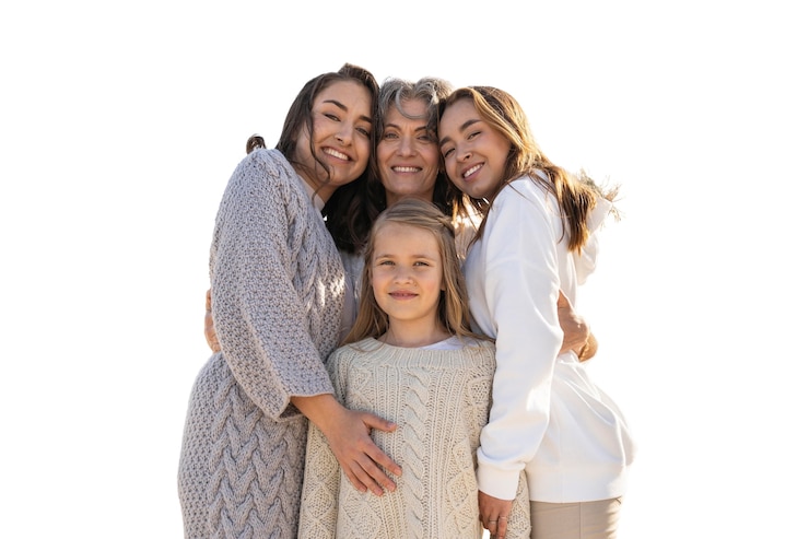 PSD gratuito retrato de madres pasando tiempo con sus hijas al aire libre