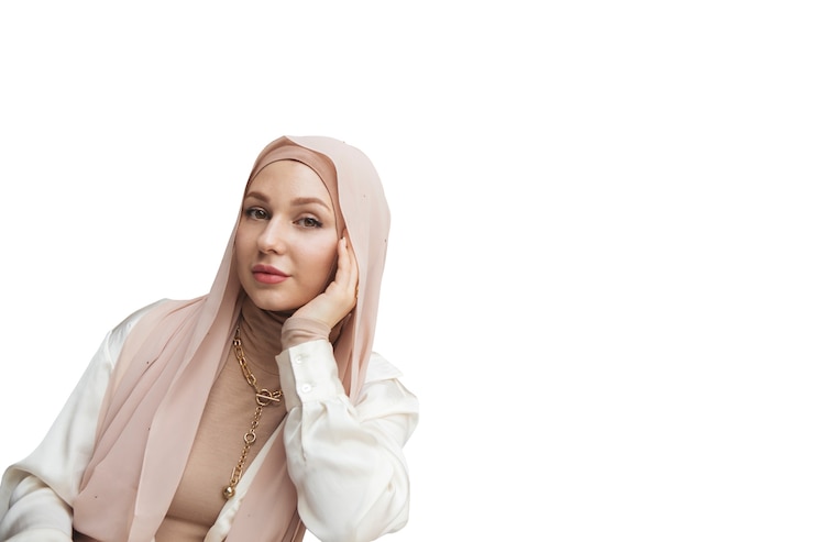 PSD gratuito retrato de una mujer con hijab