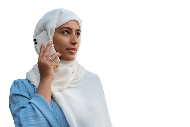 PSD gratuito retrato de una mujer con hijab