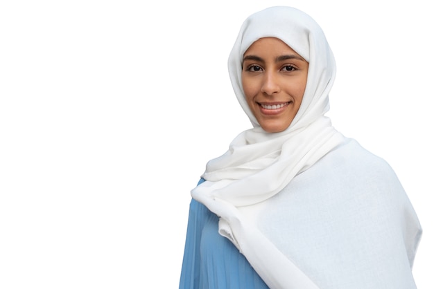 PSD gratuito retrato de mujer vistiendo hijab