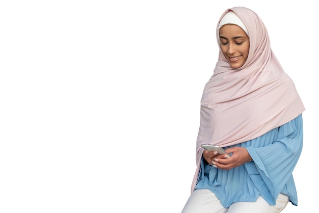 PSD gratuito retrato de mujer vistiendo hijab