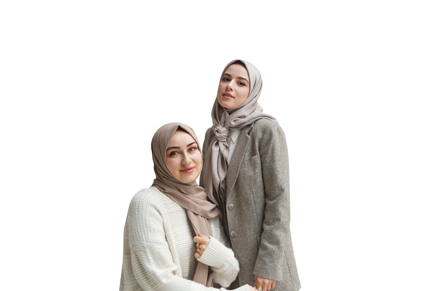 Retrato, de, mujeres, llevando, hijab