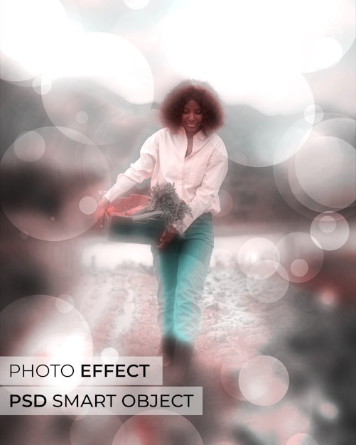 Retrato de persona con efecto bokeh