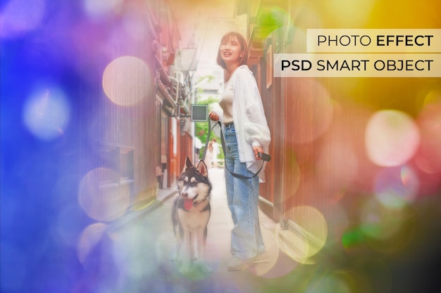 Retrato de persona con efecto bokeh