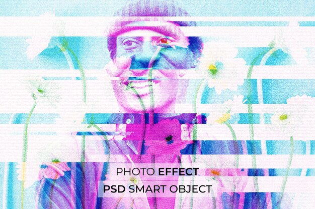 Retrato de persona con efecto de doble exposición.