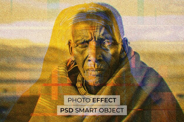 Retrato de persona con efecto de doble exposición.
