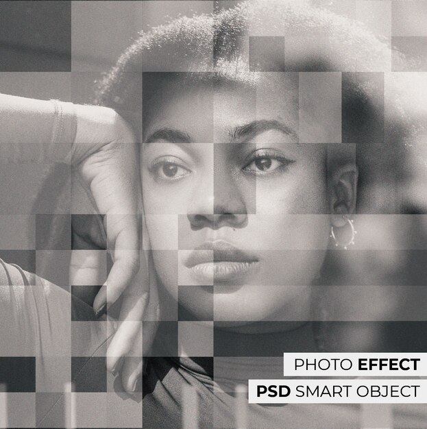 Retrato de persona con efecto geométrico