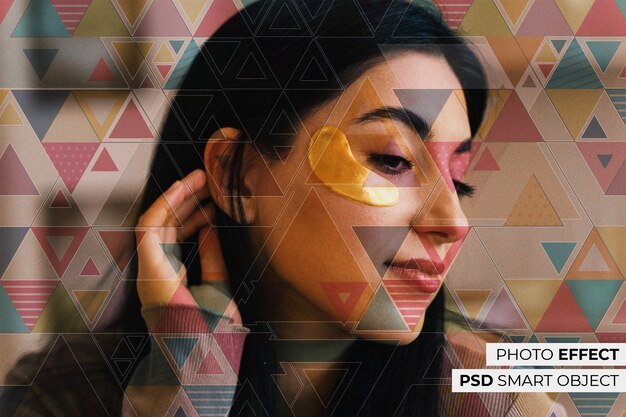 Retrato de persona con efecto geométrico
