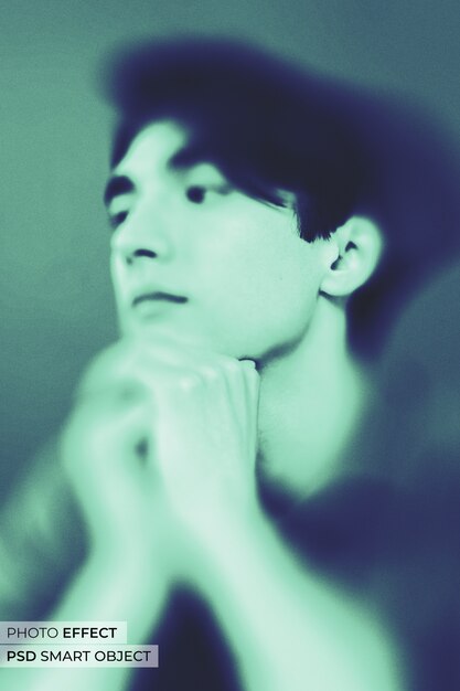 Retrato de persona con efecto misterio