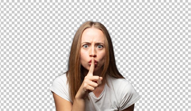 Retrato del rostro de una mujer rubia aislado