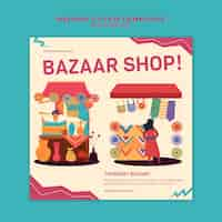 Gratis PSD retro bazaar afdruksjabloon