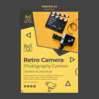 Gratis PSD retro camera poster sjabloon concept