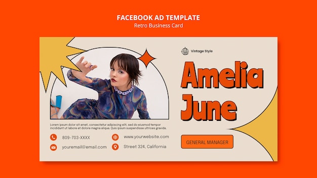 Gratis PSD retro facebook advertentie sjabloon