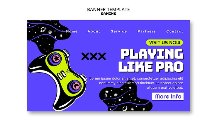 PSD Gratis retro gaming  landing page template