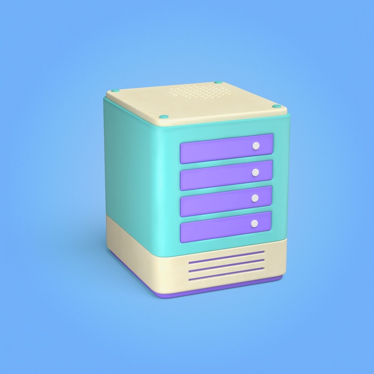 PSD Gratis retro storage cabinet in a pastel color palette