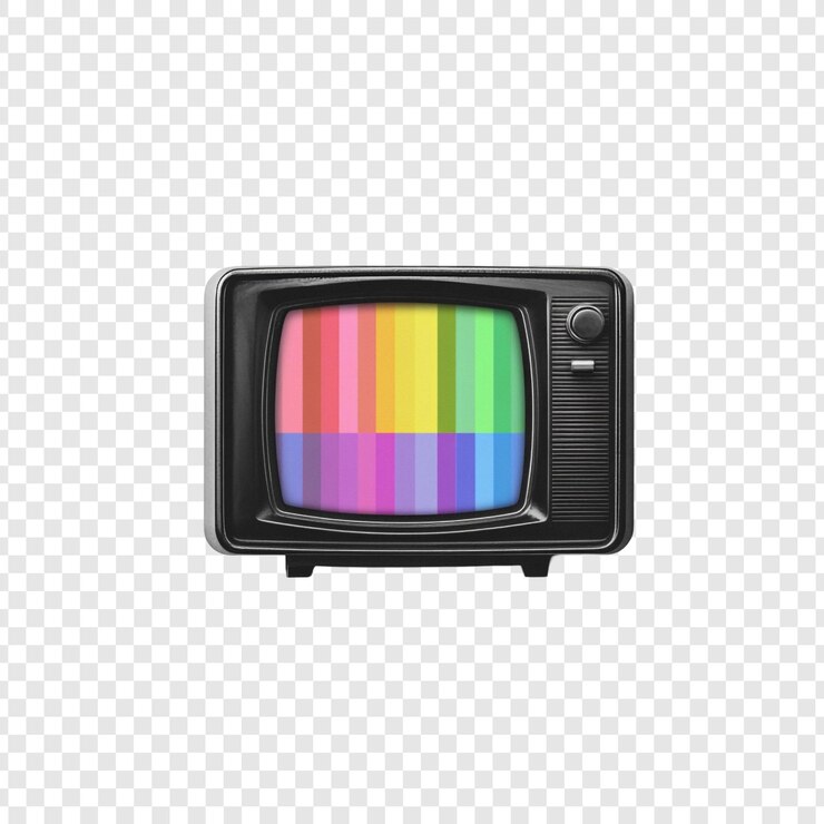 PSD Gratis retro television with colorful test pattern