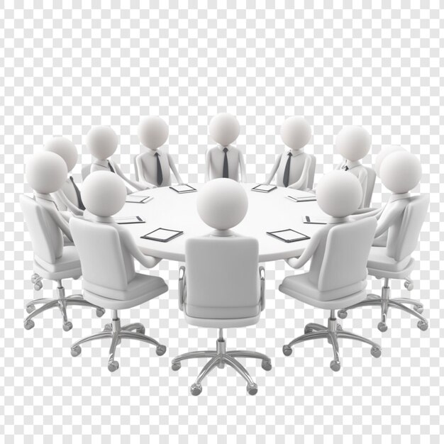 Reunión de negocios Una representación en 3D de una reunión corporativa