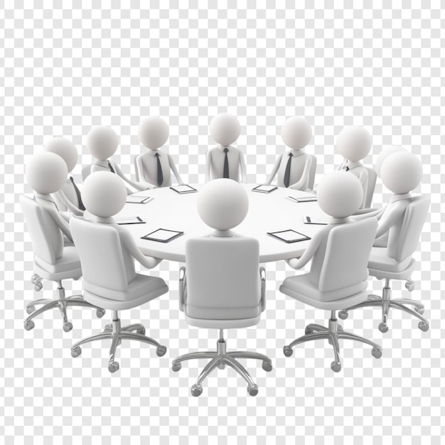 Reunión de negocios Una representación en 3D de una reunión corporativa