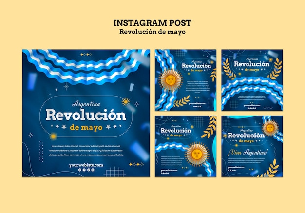 Gratis PSD revolutie de mayo sjabloonontwerp