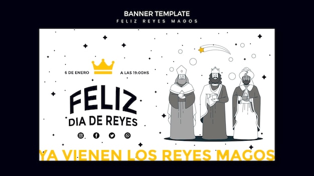 Reyes magos sjabloon banner