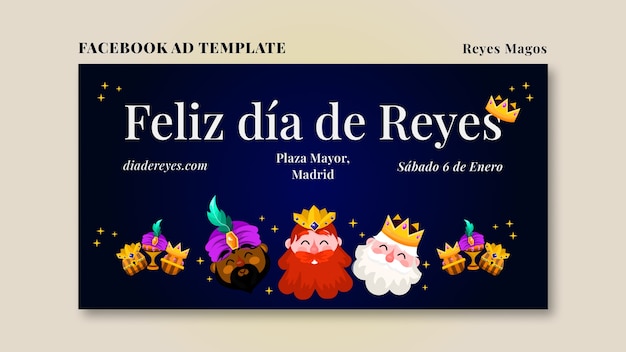 Gratis PSD reyes magos sjabloonontwerp