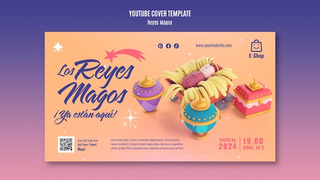 Reyes magos viering youtube cover sjabloon