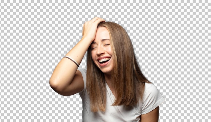 PSD gratuito ridere e schiaffeggiare la fronte come a dire daooh ho dimenticato o che è stato un errore stupido