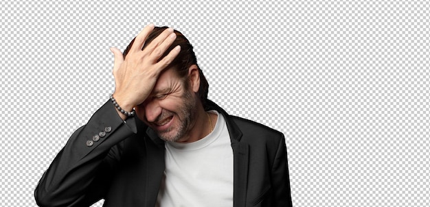 ridere e schiaffeggiare la fronte come dire doh ho dimenticato o che è stato un errore stupido