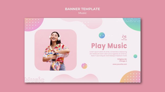 Riproduci modello web banner musicale