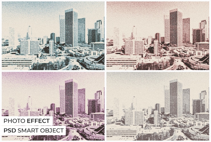 Gratis PSD risografisch foto-effect