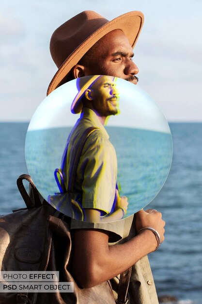 Ritratto di persona con effetto sfera