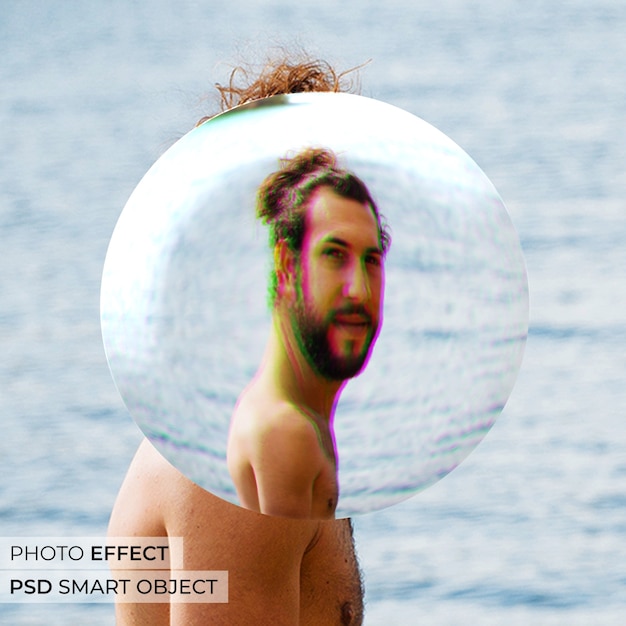 Ritratto di persona con effetto sfera