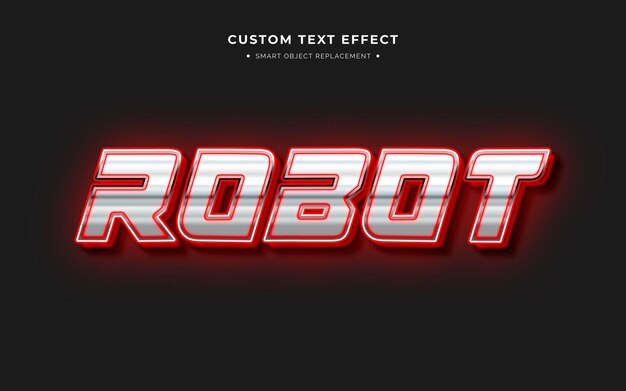 robot futurista efecto de estilo de texto 3d